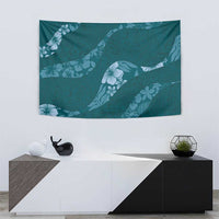 Aloha Hawaii Floral Tapa Tapestry Patchwork Teal - Polynesian Pride