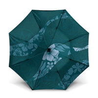 Aloha Hawaii Floral Tapa Umbrella Patchwork Teal - Polynesian Pride