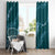 Aloha Hawaii Floral Tapa Window Curtain Patchwork Teal - Polynesian Pride