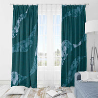 Aloha Hawaii Floral Tapa Window Curtain Patchwork Teal - Polynesian Pride