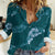 Aloha Hawaii Floral Tapa Women Casual Shirt Patchwork Teal - Polynesian Pride