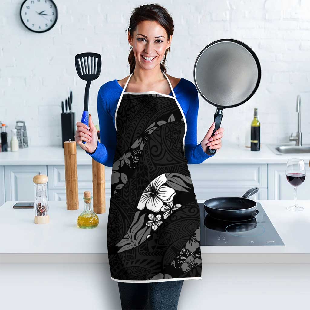 Aloha Hawaii Floral Tapa Apron Patchwork Charcoal - Polynesian Pride