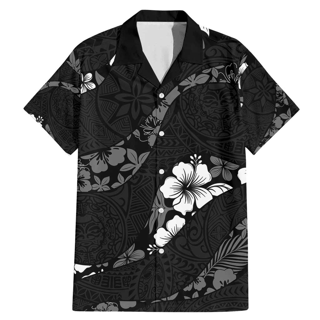 Aloha Hawaii Floral Tapa Family Matching Mermaid Dress and Hawaiian Shirt Patchwork Charcoal - Polynesian Pride