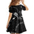 Aloha Hawaii Floral Tapa Kid Short Sleeve Dress Patchwork Charcoal - Polynesian Pride