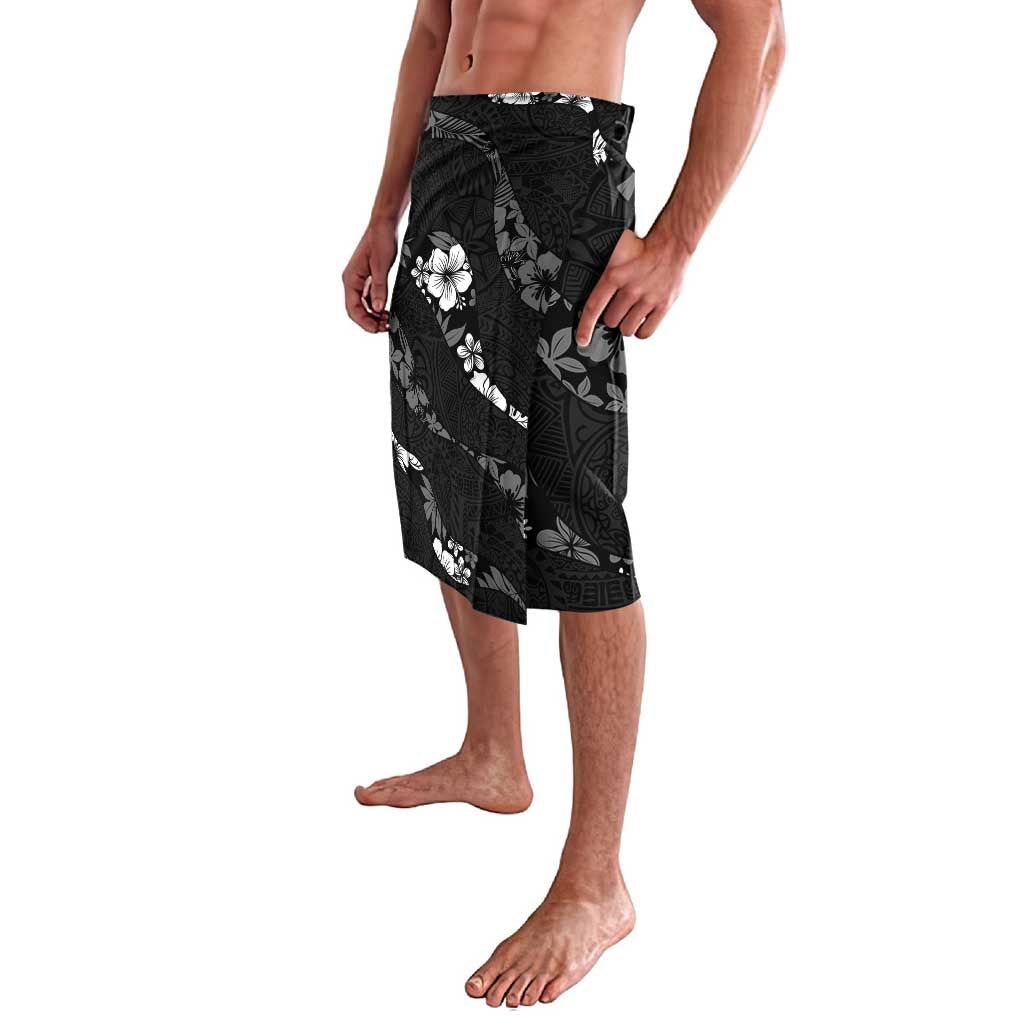 Aloha Hawaii Floral Tapa Lavalava Patchwork Charcoal - Polynesian Pride