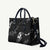 Aloha Hawaii Floral Tapa Leather Bag Patchwork Charcoal - Polynesian Pride