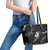 Aloha Hawaii Floral Tapa Leather Tote Bag Patchwork Charcoal - Polynesian Pride