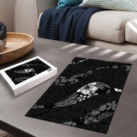 Aloha Hawaii Floral Tapa Puzzle Patchwork Charcoal - Polynesian Pride