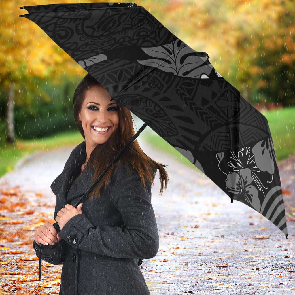 Aloha Hawaii Floral Tapa Umbrella Patchwork Charcoal - Polynesian Pride