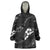Aloha Hawaii Floral Tapa Wearable Blanket Hoodie Patchwork Charcoal - Polynesian Pride
