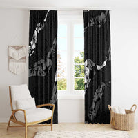 Aloha Hawaii Floral Tapa Window Curtain Patchwork Charcoal - Polynesian Pride