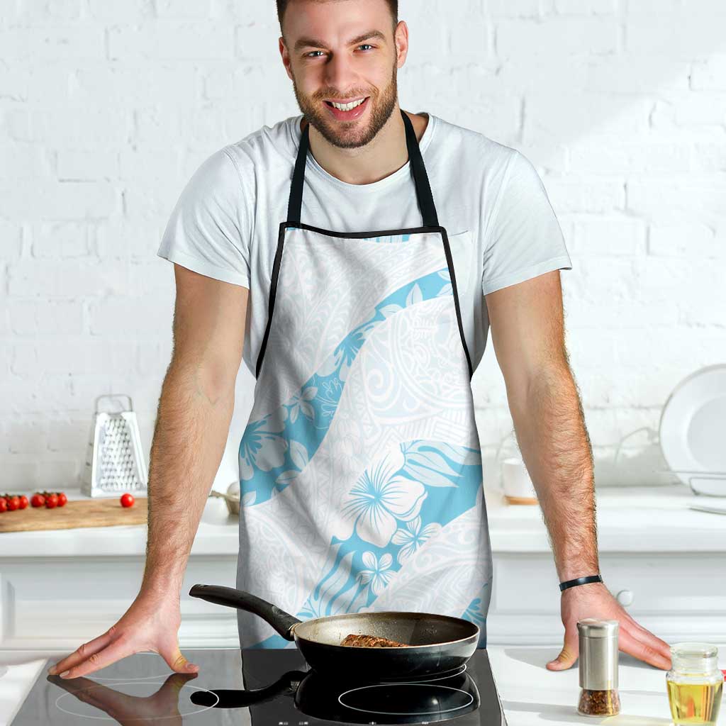 Aloha Hawaii Floral Tapa Apron Patchwork Turquoise - Polynesian Pride