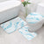 Aloha Hawaii Floral Tapa Bathroom Set Patchwork Turquoise - Polynesian Pride