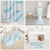 Aloha Hawaii Floral Tapa Bathroom Set Patchwork Turquoise - Polynesian Pride