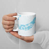 Aloha Hawaii Floral Tapa Ceramic Mug Patchwork Turquoise - Polynesian Pride