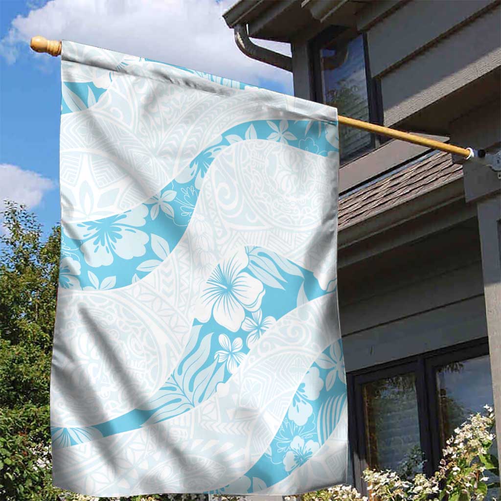 Aloha Hawaii Floral Tapa Garden Flag Patchwork Turquoise - Polynesian Pride