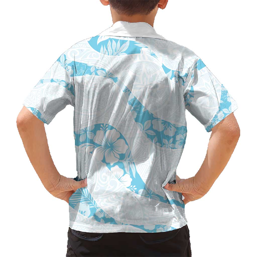 Aloha Hawaii Floral Tapa Hawaiian Shirt Patchwork Turquoise - Polynesian Pride