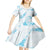 Aloha Hawaii Floral Tapa Kid Short Sleeve Dress Patchwork Turquoise - Polynesian Pride