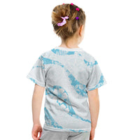Aloha Hawaii Floral Tapa Kid T Shirt Patchwork Turquoise - Polynesian Pride