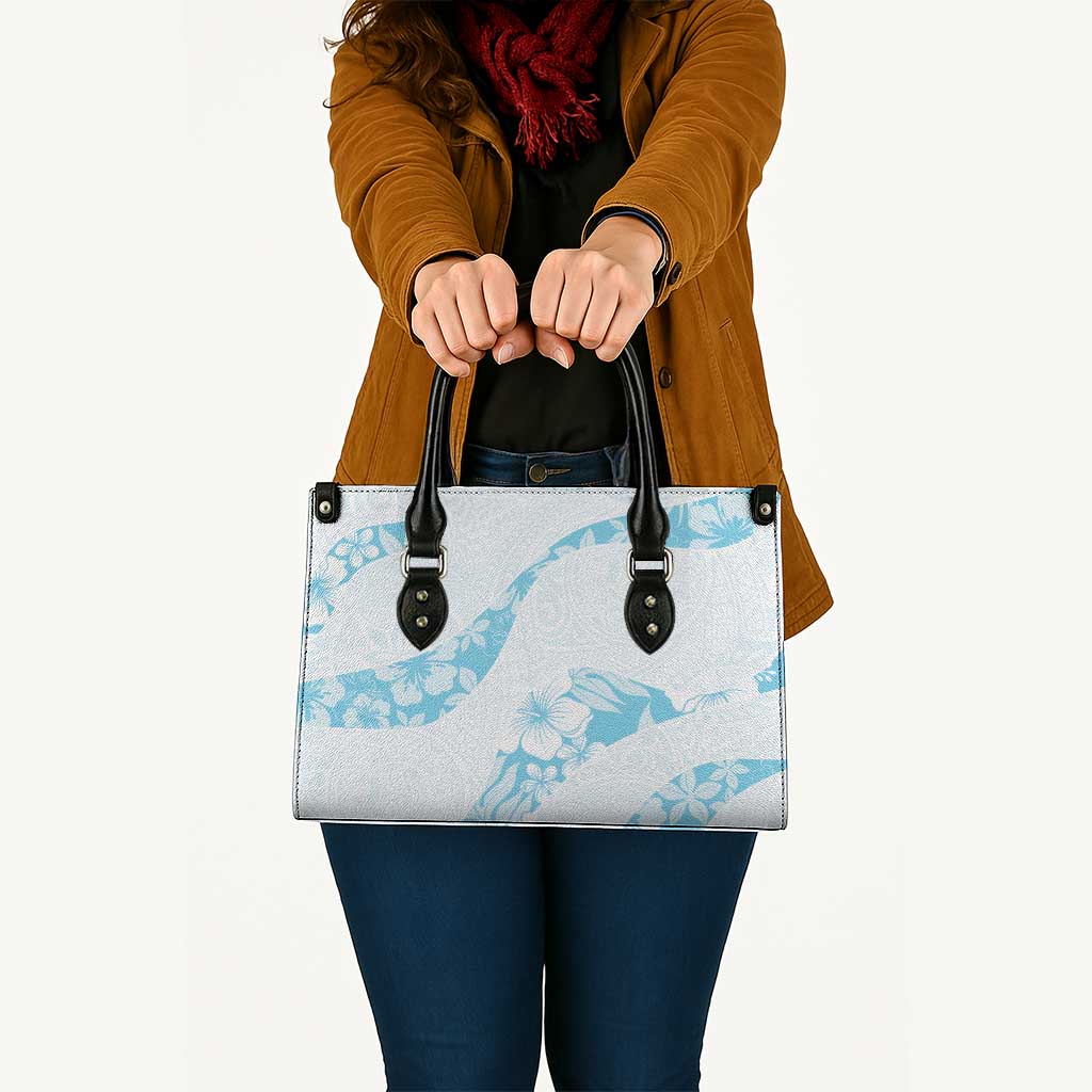 Aloha Hawaii Floral Tapa Leather Bag Patchwork Turquoise - Polynesian Pride