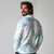 Aloha Hawaii Floral Tapa Long Sleeve Polo Shirt Patchwork Turquoise - Polynesian Pride