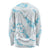 Aloha Hawaii Floral Tapa Long Sleeve Shirt Patchwork Turquoise - Polynesian Pride