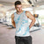 Aloha Hawaii Floral Tapa Men Tank Top Patchwork Turquoise - Polynesian Pride