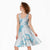 Aloha Hawaii Floral Tapa Midi Dress Patchwork Turquoise - Polynesian Pride