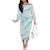 Aloha Hawaii Floral Tapa Off The Shoulder Long Sleeve Dress Patchwork Turquoise - Polynesian Pride