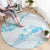 Aloha Hawaii Floral Tapa Round Carpet Patchwork Turquoise - Polynesian Pride