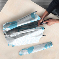 Aloha Hawaii Floral Tapa Umbrella Patchwork Turquoise - Polynesian Pride