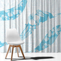 Aloha Hawaii Floral Tapa Window Curtain Patchwork Turquoise - Polynesian Pride