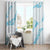 Aloha Hawaii Floral Tapa Window Curtain Patchwork Turquoise - Polynesian Pride
