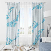 Aloha Hawaii Floral Tapa Window Curtain Patchwork Turquoise - Polynesian Pride