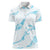 Aloha Hawaii Floral Tapa Women Polo Shirt Patchwork Turquoise - Polynesian Pride