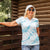 Aloha Hawaii Floral Tapa Women Polo Shirt Patchwork Turquoise - Polynesian Pride