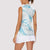 Aloha Hawaii Floral Tapa Women Sleeveless Polo Shirt Patchwork Turquoise - Polynesian Pride