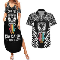 personalised-kia-kaha-te-reo-maori-couples-matching-summer-maxi-dress-and-hawaiian-shirt-hei-tiki-mix-koru-black