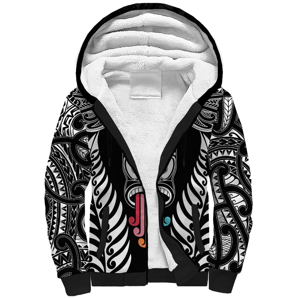 personalised-kia-kaha-te-reo-maori-sherpa-hoodie-hei-tiki-mix-koru-black
