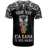 Personalised Kia Kaha Te Reo Maori T Shirt Hei Tiki Mix Koru - Black LT7 - Polynesian Pride