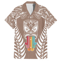 personalised-kia-kaha-te-reo-maori-family-matching-off-shoulder-maxi-dress-and-hawaiian-shirt-hei-tiki-mix-koru-brown