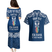 personalised-kia-kaha-te-reo-maori-couples-matching-puletasi-dress-and-hawaiian-shirt-hei-tiki-mix-koru-navy-blue