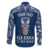 personalised-kia-kaha-te-reo-maori-family-matching-summer-maxi-dress-and-hawaiian-shirt-hei-tiki-mix-koru-navy-blue