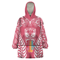 personalised-kia-kaha-te-reo-maori-wearable-blanket-hoodie-hei-tiki-mix-koru-pink