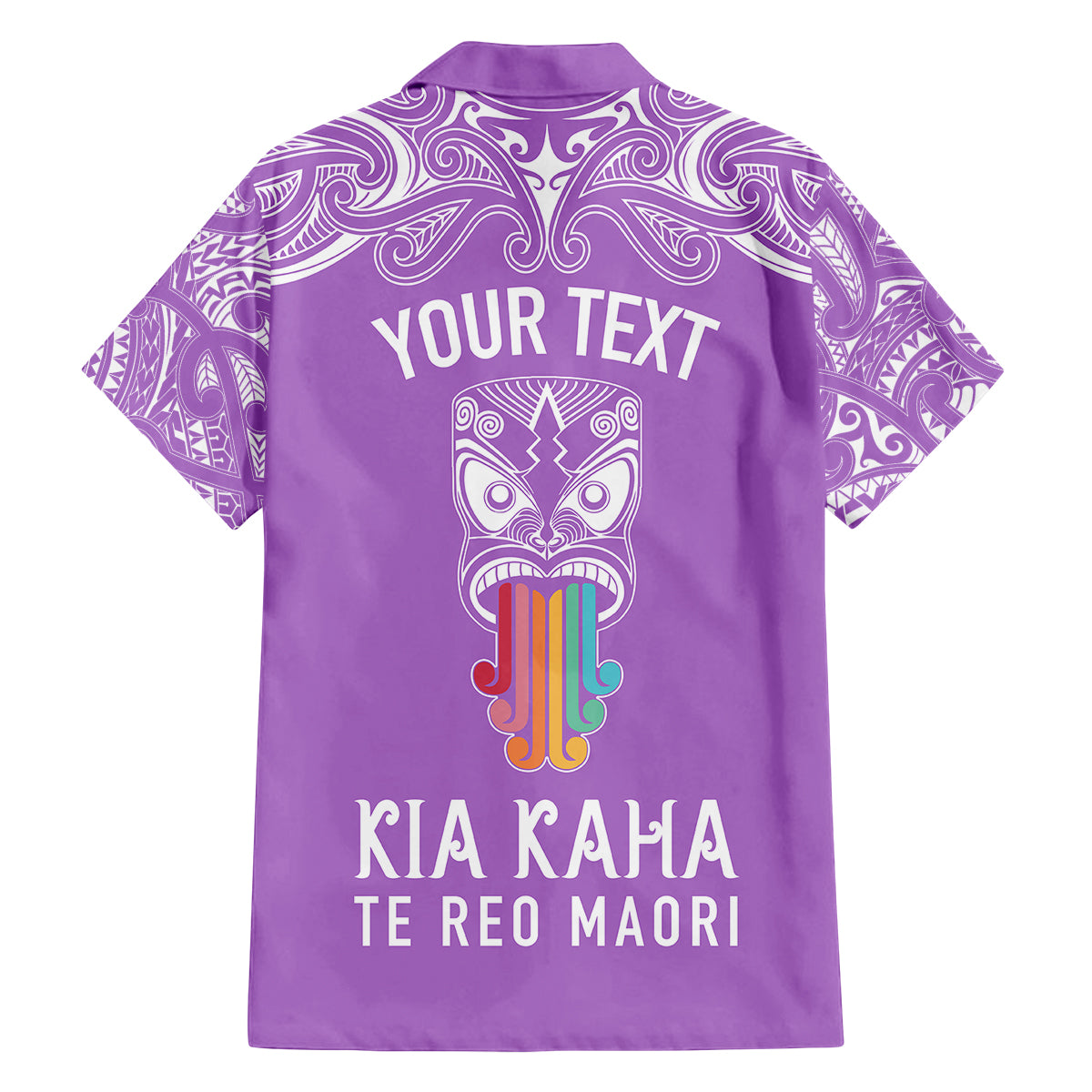 personalised-kia-kaha-te-reo-maori-family-matching-off-shoulder-long-sleeve-dress-and-hawaiian-shirt-hei-tiki-mix-koru-purple