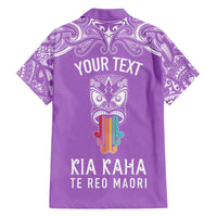 personalised-kia-kaha-te-reo-maori-kid-hawaiian-shirt-hei-tiki-mix-koru-purple