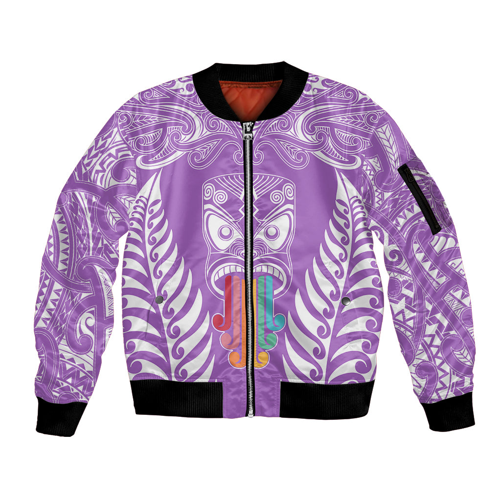 personalised-kia-kaha-te-reo-maori-sleeve-zip-bomber-jacket-hei-tiki-mix-koru-purple