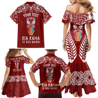 personalised-kia-kaha-te-reo-maori-family-matching-mermaid-dress-and-hawaiian-shirt-hei-tiki-mix-koru-red
