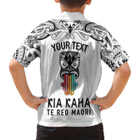 personalised-kia-kaha-te-reo-maori-family-matching-summer-maxi-dress-and-hawaiian-shirt-hei-tiki-mix-koru-white