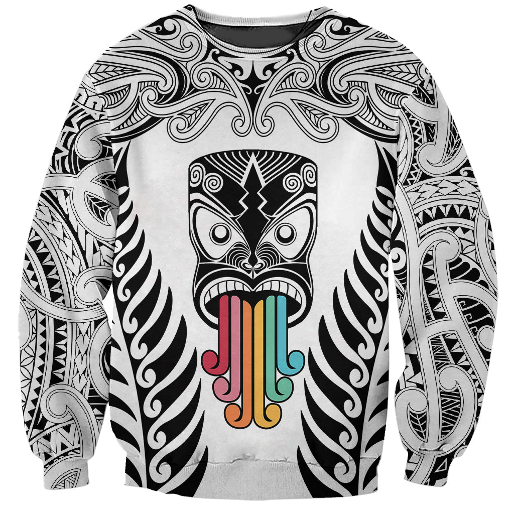 Personalised Kia Kaha Te Reo Maori Sweatshirt Hei Tiki Mix Koru - White LT7 Unisex White - Polynesian Pride